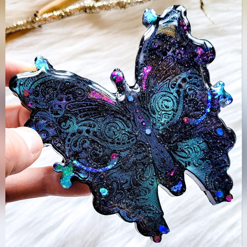 Color-shifting Resin Butterfly, Handmade